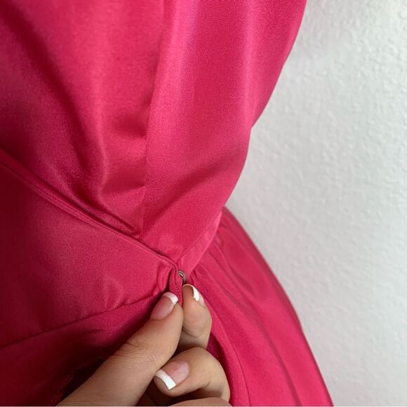 Vintage 80s Handmade Hot Pink Mini Dress & Overlay Jacket Set Size Small - Picture 12 of 12